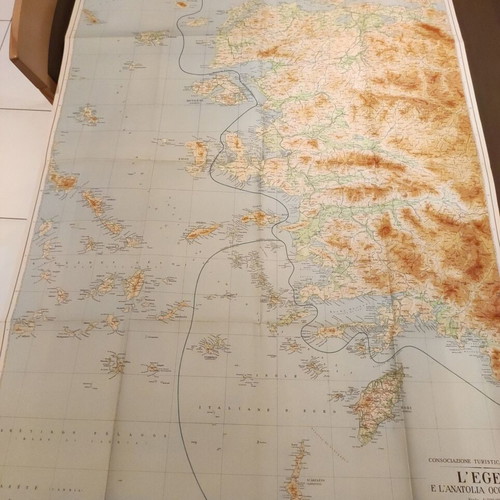 Italian map 1941 L'Egeo e L' Anatolia Occidentale used, Aegean and Western Anatolia