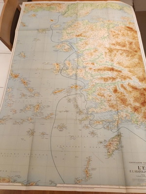 Italian map 1941 L'Egeo e L' Anatolia Occidentale used, Aegean and Western Anatolia