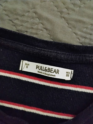 Pull&Bear T-Shirt black with stripes size S like new