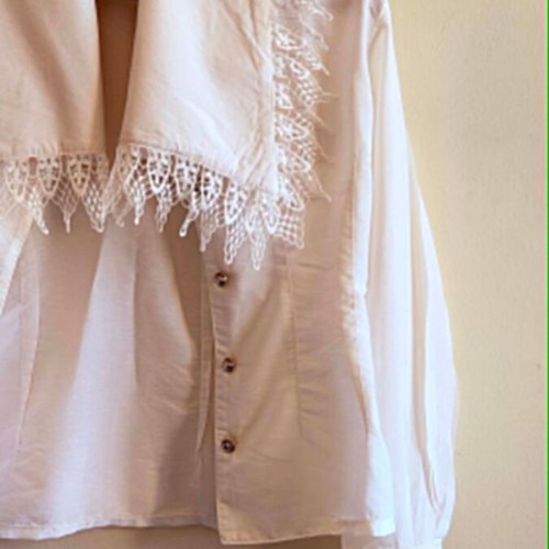 ZIC ZAC women's lace cotton shirt one size like new, white