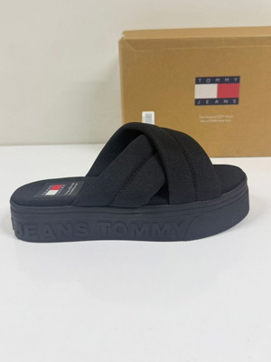 Tommy Jeans Lettering Flatform Sandals new, black, size 36