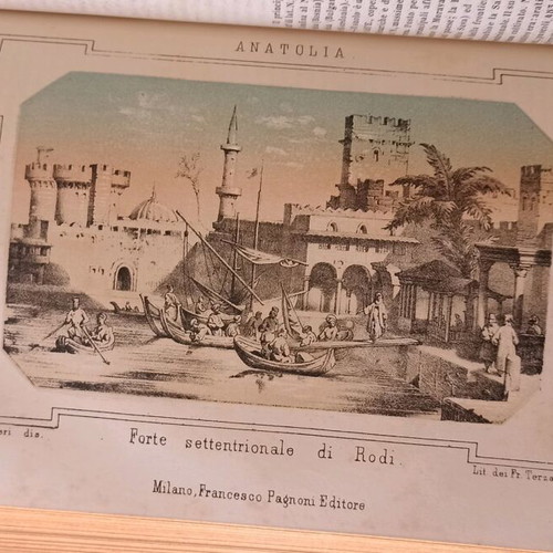 Βιβλίο γεωγραφικός άτλας 1863 μεταχειρισμένο, ιταλική γλώσσα, 1086 σελίδες