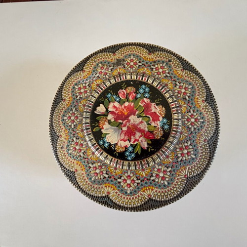 Metal box used, vintage collectible, 19 cm
