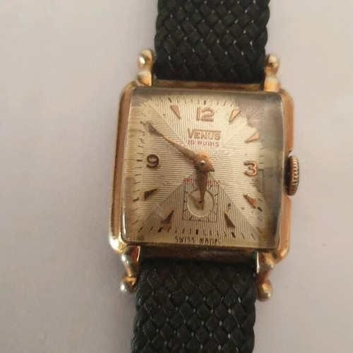 Venus Honey-Comb 19 Rubis Ladies wristwatch, square dial