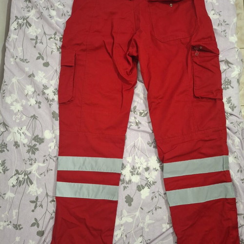 Women's cargo work pants with reflective stripes, like new