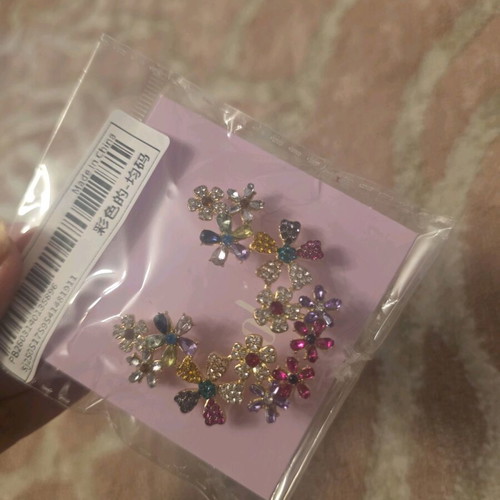 Flower earrings new, multicolored