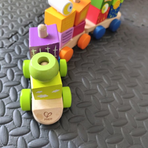 Hape Baby Train with Blocks like new