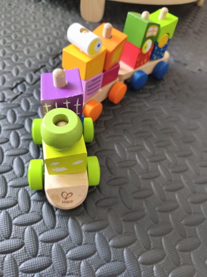 Hape Baby Train with Blocks like new