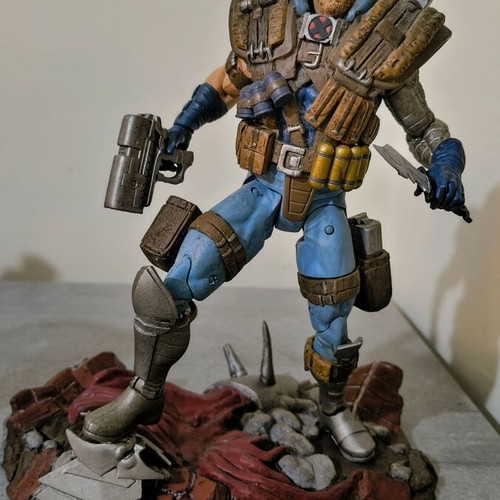 Marvel Select Cable figure used with accessories