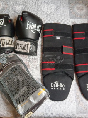Σετ γάντια προπόνησης boxing Everlast και προστατευτικές καλαμίδες Dan-Do μεταχειρισμένα
