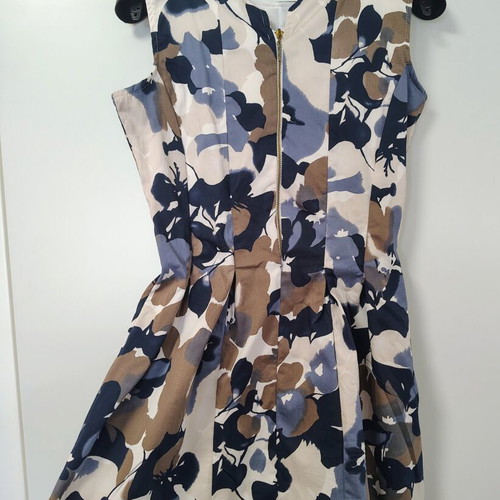 Shein αμάνικο φόρεμα με floral μοτίβο one size, σαν καινούργιο, μπλε και καφέ