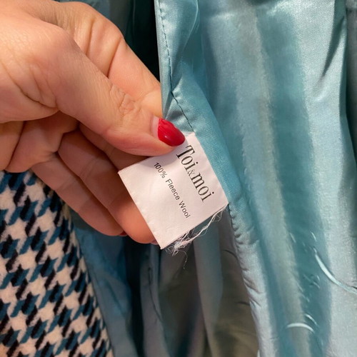 Toi&Moi wool coat like new, blue multicolor