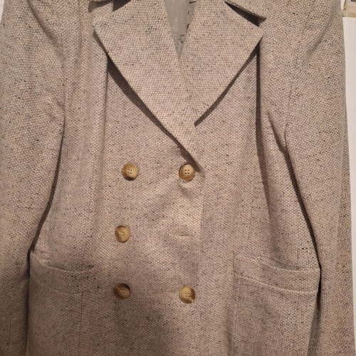 Double-Breasted Jacket Size 40 Like New, Beige
