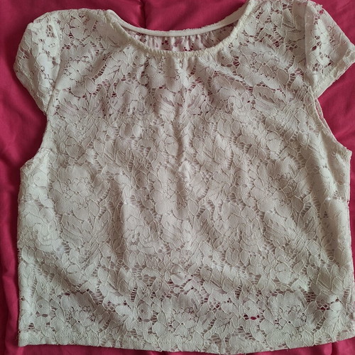 White crop top with lace like new, size XS