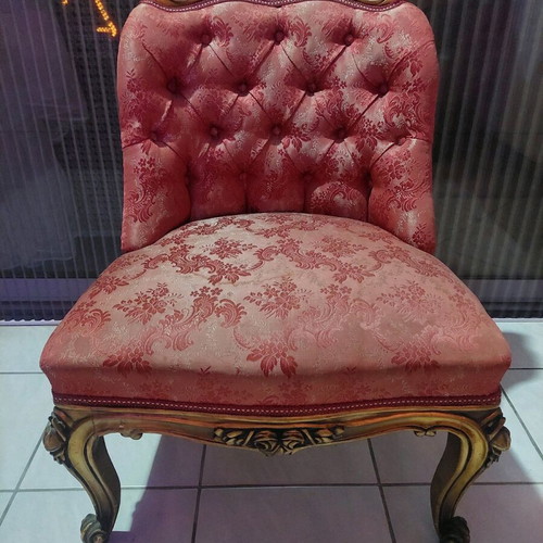 Antique armchairs used, set of 2, with slight fabric wear