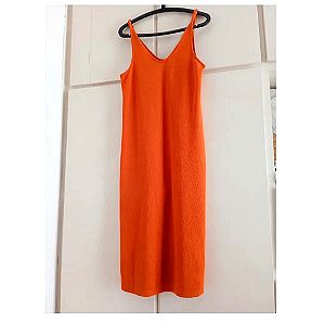 Mango long Orange summer dress
