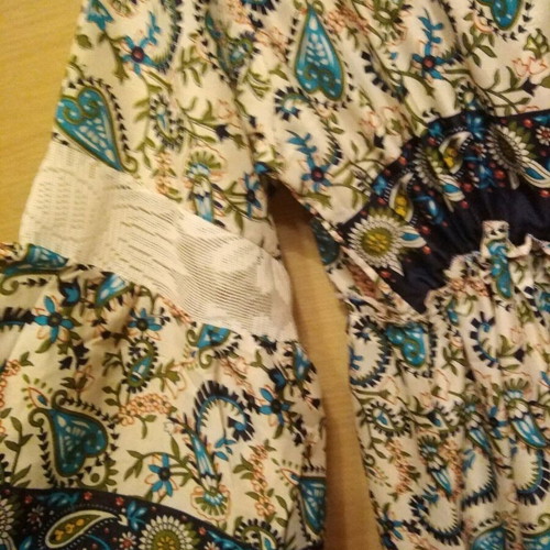 Long summer dress like new with pattern and adjustable waist