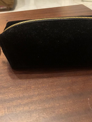 Yves Saint Laurent Beauté black velvet cosmetic pouch