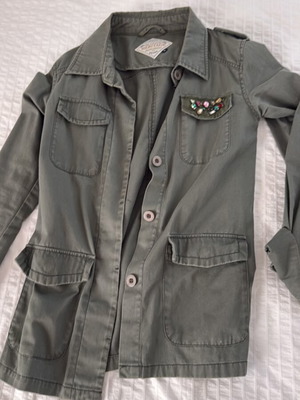 Blond Heritage Army Green Thin Jacket Used With Stones