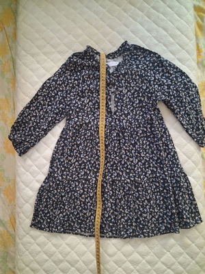 Zara girls' dress size 116 cm, black with multicolor flowers