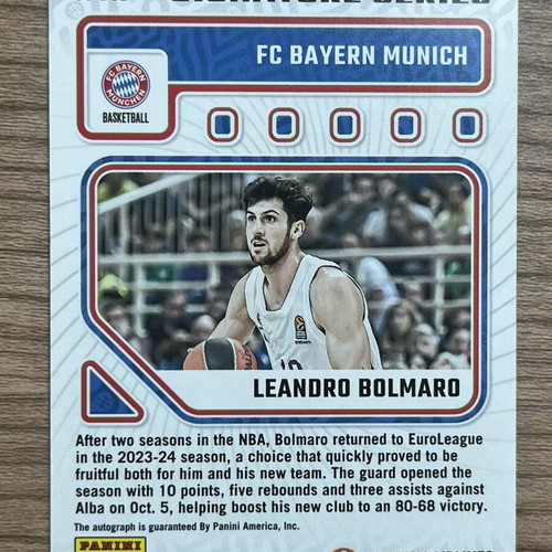 2023-24 Panini Donruss Euroleague Basketball Signature Series Leandro Bolmaro autograph card like new