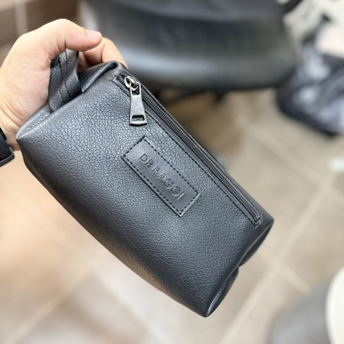 De Raggi leather pouch new, two colors black and brown