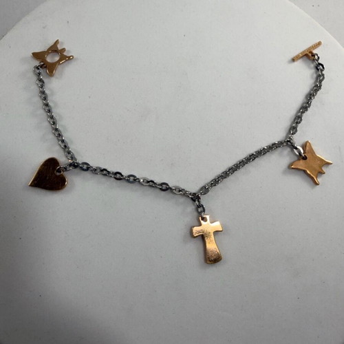 Rebecca bracelet stainless steel like new, gold and silver with designs
