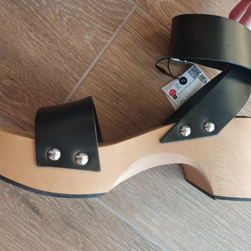 Zara wooden clogs sandals platform leather boho chic summer 38