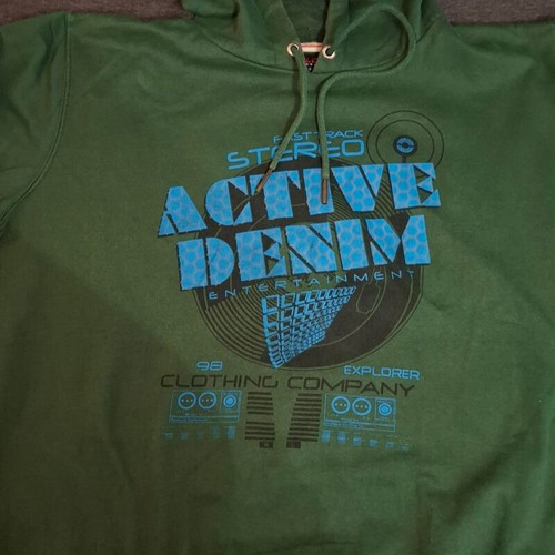 Explorer long sleeve hoodie sweatshirt like new, green, XXL