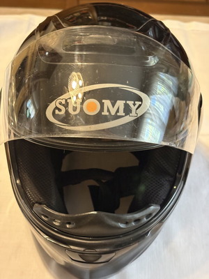 Suomy full face motorcycle helmet used, size Large, black