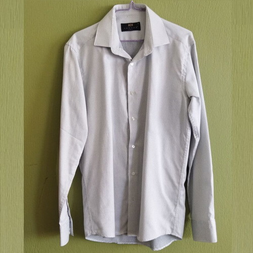 Men's dress shirt Lumans slim fit like new, white and black, size S