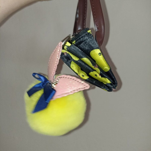 Origami Foldable Waterproof Handbag with Duck Print and Keychain like New