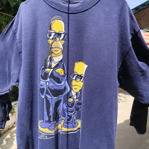The Simpsons Men in Black t-shirt used, collectible vintage 90s