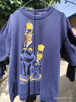 The Simpsons Men in Black t-shirt used, collectible vintage 90s