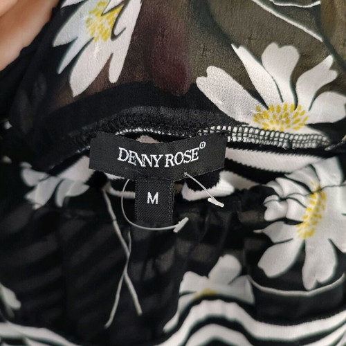 Denny Rose women's blouse like new, size M, black and white with flowers