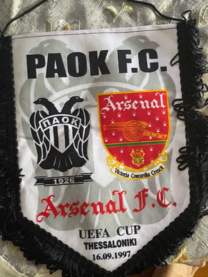 PAOK-Arsenal Banner new, authentic from 1997 match