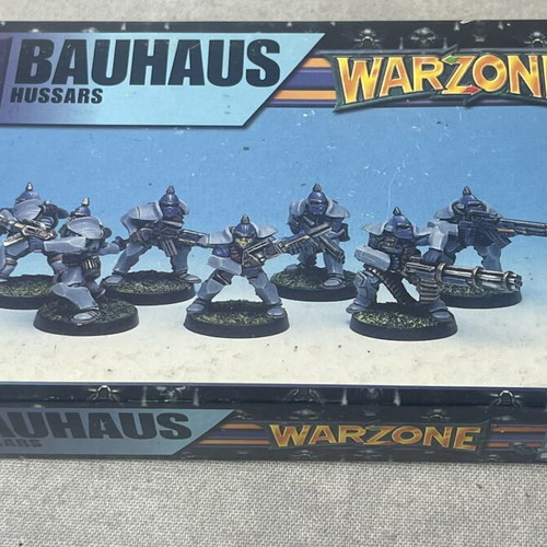 Warzone Target Games Bauhaus Hussars metal miniatures used with box