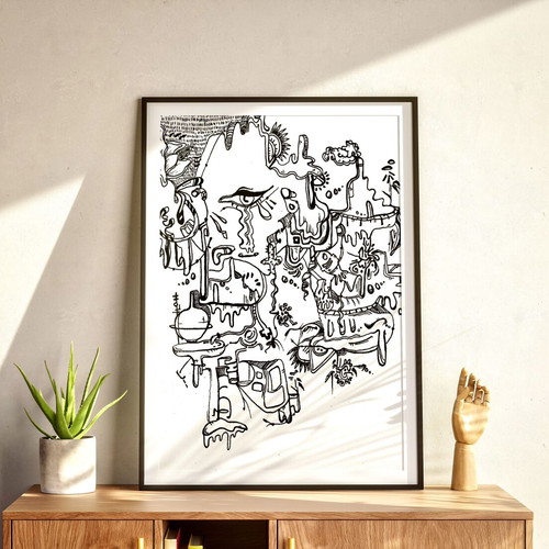 A3 Poster Handmade Art Print on Paper