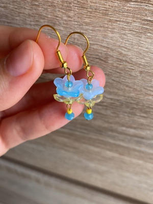 Handmade earrings blue and yellow inspired by Barbie Fairytopia