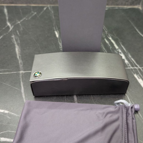 BMW sunglasses case new gray with card and box