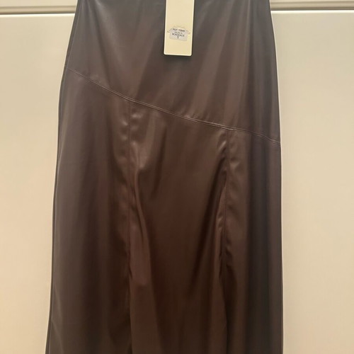 Midi leather skirt new, bordeaux
