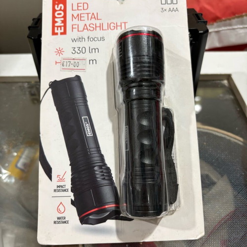 Led metal flashlight with focus new