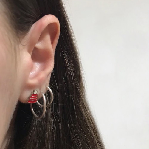 Earrings Santa Hats used, Xmas