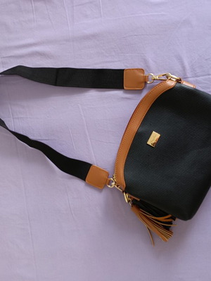 Fragola elegant black crossbody handbag like new