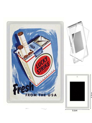 Магнит Cigarettes Lucky Strike нов, винтидж реклама на цигари