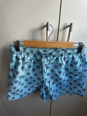 Zara men's swim shorts used, turquoise, size M