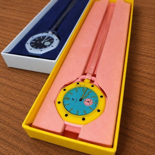 Audemars Piguet x Swatch Royal Pop pocket watch, Lan Ba & Otg Roz
