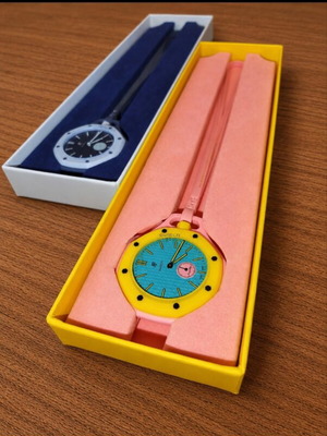 Audemars Piguet x Swatch Royal Pop pocket watch, Lan Ba & Otg Roz