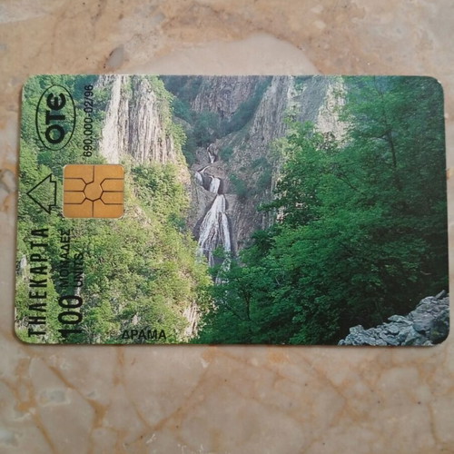 OTE vintage phone card 100 units, Drama waterfalls