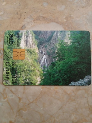 OTE vintage phone card 100 units, Drama waterfalls